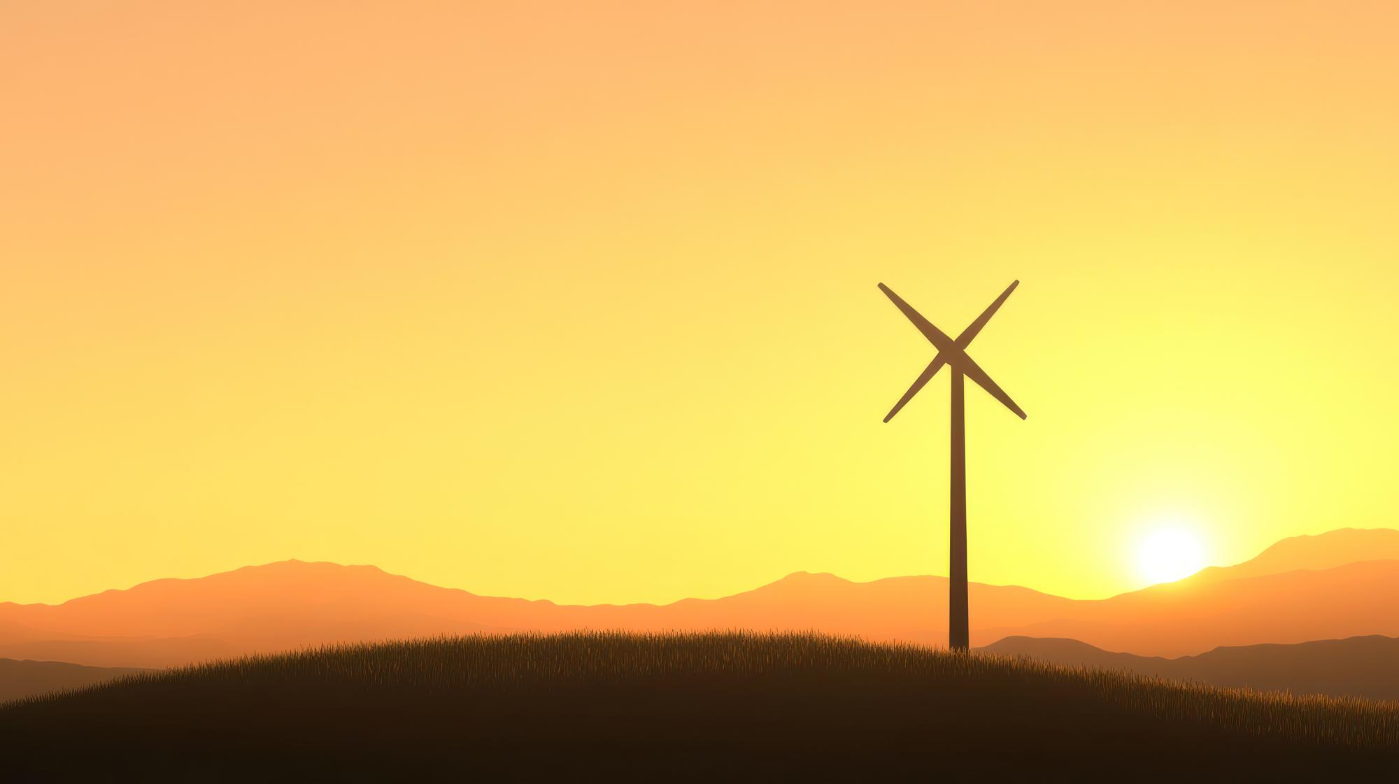 Elektrownia wiatrowa o zmierzchu